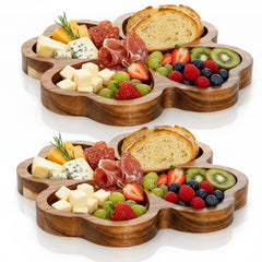 Clover design four-compartment serving tray