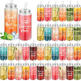 Acellegic 36 Pcs Team Appreciation Gifts cups bulk with lids and straws clear plastic