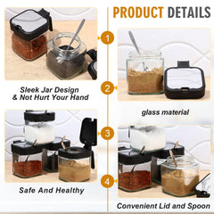 Black glass sugar container for kitchen counter by Acellegic