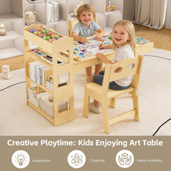 Kids art desk with paper roll and storage by Acenova