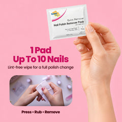 Acetone infused wipes for quick polish removal