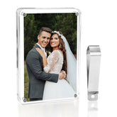 Acrylic car visor photo frame with metal clip mounted on sun visor