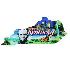 Acrylic Kentucky Magnet showing Bluegrass landscapes and Lincoln