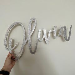 Acrylic Name Sign glitter finish nursery decor