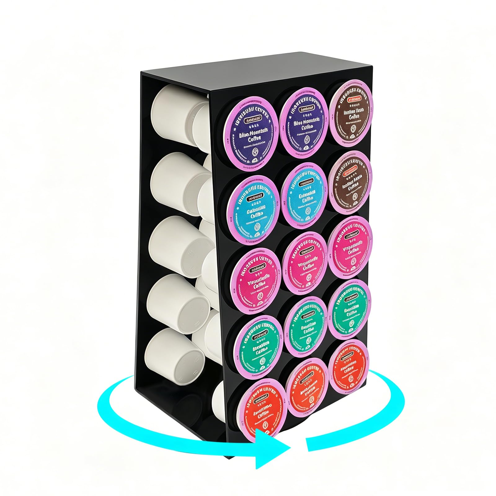 Acrylic rotating K Cup holder with 30 pod capacity