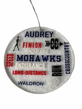 Acrylic Runner Christmas Ornament 3.5 inch circle with vinyl running words