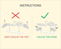 Clear acrylic base supports freestanding sign