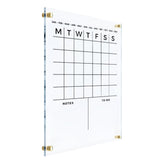 Acrylic wall calendar 2026 front view