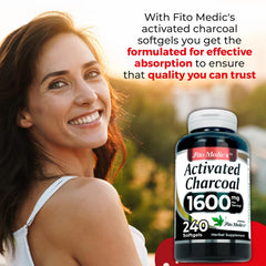 Activated Charcoal container by FITO MEDIC'S Lab 240 pills