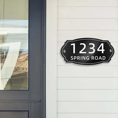 Address plaque address numbers house exterior sign with street name