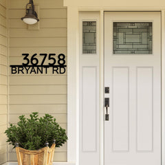 Address plaque metal decor for house exterior