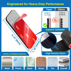 adhesive hook and loop strips 1.2x3.2 inch shown on packaging