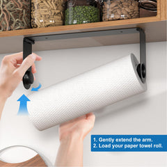 Adhesive wall mount installation for under cabinet paper towel holder