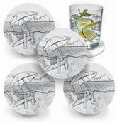 Adirondack chair absorbent drink coasters set of 4 made in USA