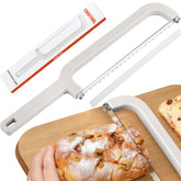 Adjustable bread knife for homemade bread with thickness markers