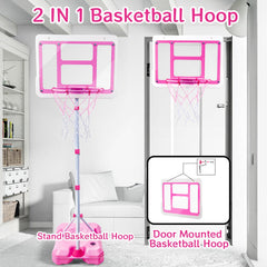 Height adjustable hoop from 3.5 ft to 6.2 ft