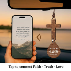 Adjustable brown leather cord on cross pendant