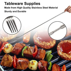 Long handle safe grip fork for turning food away from heat