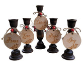 Advent candle holder 5 candle set wood holders