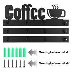 Three-panel coffee display measuring 16.9 by 5.3 inches each