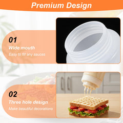 Squeeze bottle with measurement markings for condiments