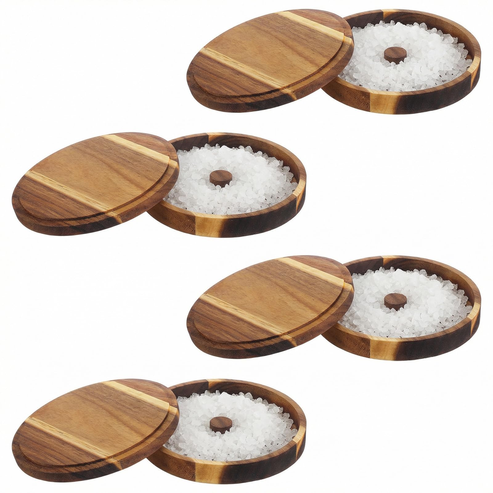 Afcabakila Margarita Salt Rimmer Set with four acacia wood trays and lids