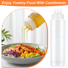 White PP condiment bottle with leak-resistant cap