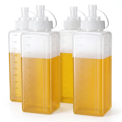 Afgaogw 4 pack 1 qt condiment squeeze bottles wide mouth with lids
