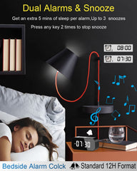 AFK alarm clock with hands-free calling and built-in microphone