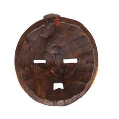 African art wooden mask with aluminium and brass accents