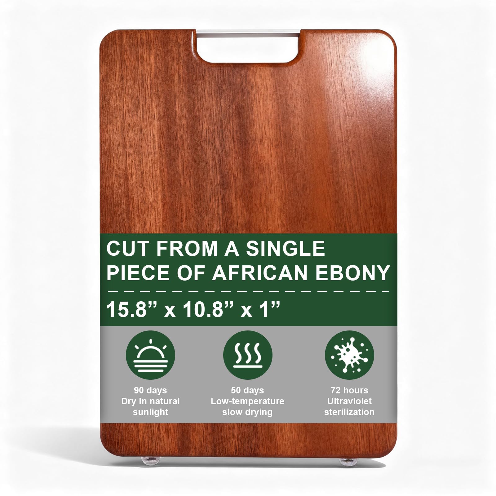 Solid one-piece African Ebony Wood Cutting Board