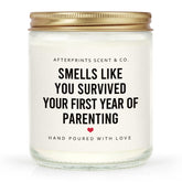 Afterprints candle for new parents couples in glass jar