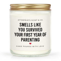 Afterprints candle for new parents couples in glass jar