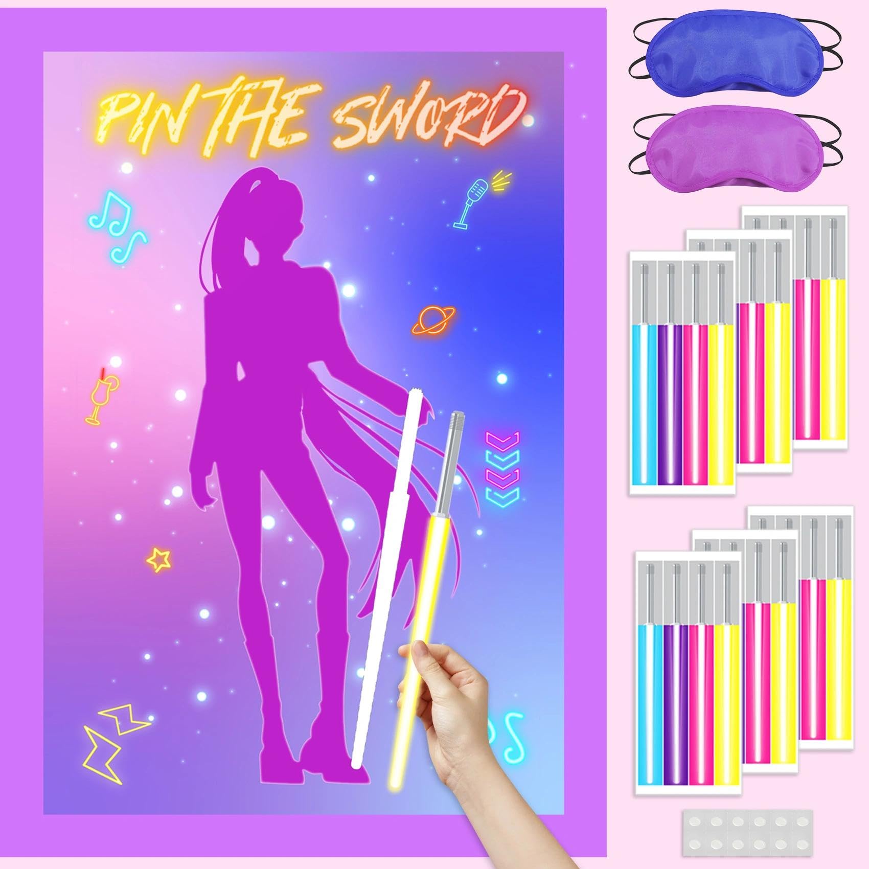 AFZMON pin the sword poster for party game