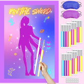 AFZMON pin the sword poster for party game