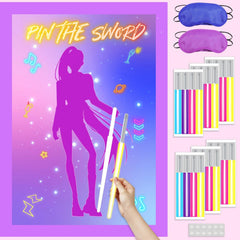 AFZMON pin the sword poster for party game
