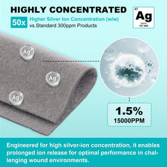 Silver calcium alginate wound dressing absorbs exudate