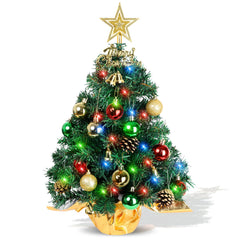 AGIRL small Christmas tree with lights 22 inch tabletop display