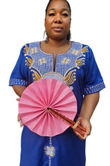 Ghana handcrafted fan with genuine leather handle