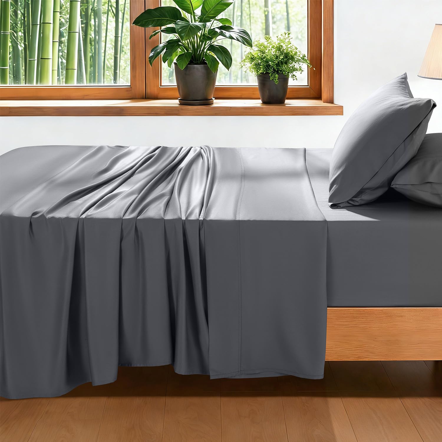 aiangu bamboo sheet set queen flat sheet 92 x 102