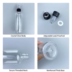 4 oz clear plastic squeeze bottle with twist cap