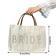 Large canvas tote bag by AINMEGE with PU handles