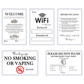 Air Bnb Signs for Hosts five piece laminated sign kit welcome sign