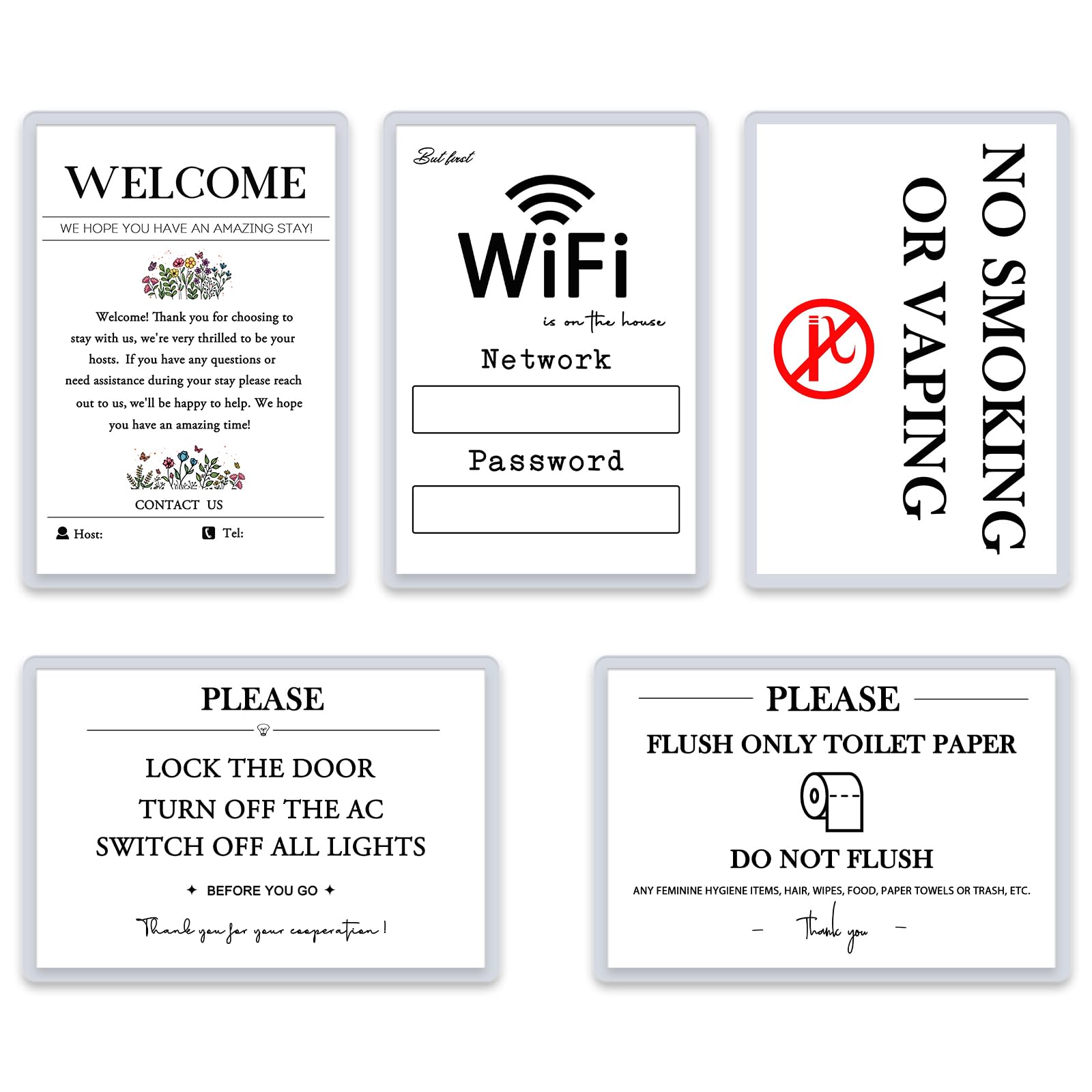 Air BnB welcome magnet signage for vacation rental