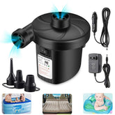 Air Pump for Air Mattress product photo with AC and car plugs