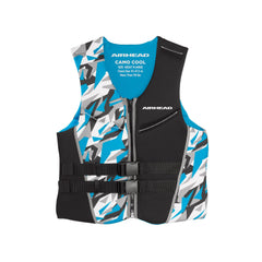 Airhead CAMO COOL Kwik-Dry Neolite Life Jacket blue XL front view