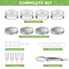 Built-in airlock system for fermenting jars