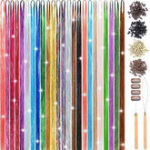AIFIHIYI hair tinsel kit 48 inch length with 24 colors