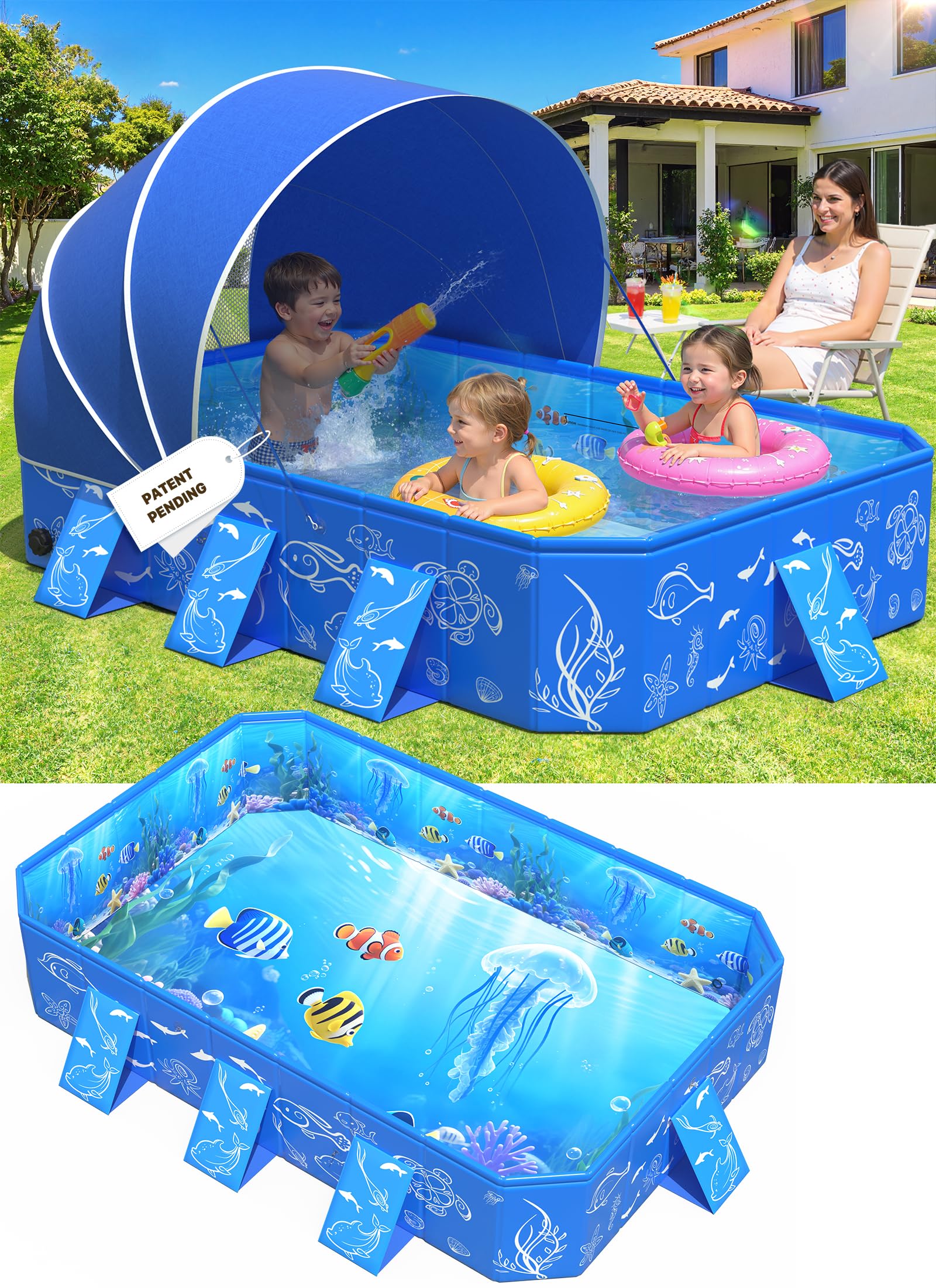 AixPool 2026 Kiddie Pool with Canopy product packaging