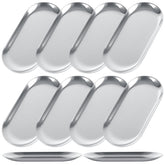 AKOLAFE 10PCS stainless steel serving tray set in silver for entertaining
